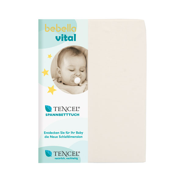 Spannbetttuch in beiger Farbe von Bebella Vital